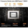 GEEKOM A6 Mini PC avec AMD Ryzen 7 6800H (jusqu'à 4,7 GHz), Radeon 680M, 16 Go DDR5 512 Go SSD, USB4, 4K Quad Display, Wi-FI 6E,