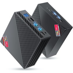 NiPoGi AM06 Pro Mini PC 32Go DDR4 RAM, АMD Ryzen 7 5825U(8C/16T, jusqu'à 4,5 GHz), 512Go M.2 SSD Mini Ordinateur de Bureau WiFi 