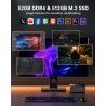 NiPoGi AM06 Pro Mini PC 32Go DDR4 RAM, АMD Ryzen 7 5825U(8C/16T, jusqu'à 4,5 GHz), 512Go M.2 SSD Mini Ordinateur de Bureau WiFi 