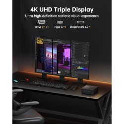 NiPoGi AM06 Pro Mini PC, АMD Ryzen 7 5825U(8C/16T, 4,50 GHz), 16Go DDR4 512Go M.2 SSD Mini Ordinateur de Bureau, AMD Radeon Grap
