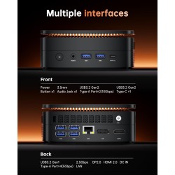NiPoGi Hyper H1 Mini PC W-11 Pro ΑΜD Ryzen 7 6800H(Max 4.7GHz,8C/16T)32Go(16+16Go)DDR5 4800MHz/1To M.2 NVMe SSD,Ordinateur de Bu