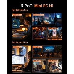NiPoGi Hyper H1 Mini PC W-11 Pro ΑΜD Ryzen 7 6800H(Max 4.7GHz,8C/16T)32Go(16+16Go)DDR5 4800MHz/1To M.2 NVMe SSD,Ordinateur de Bu
