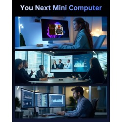 NiPoGi Essenx E1 Mini PC W-11 Pro Intel Alder Lake N95(4C/4T, Max 3,4 GHz) 16Go RAM 512Go M.2 SSD, Ordinateur de Bureau 4K@60HZ 