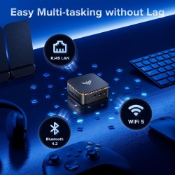 NiPoGi Essenx E1 Mini PC W-11 Pro Ιntel Alder Lake N95 (Max 3,4 GHz) 16Go DDR4+512 Go SSD, Tour PC/Gigabit Ethernet/2.4+5G WiFi/