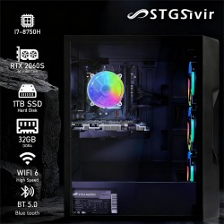 STGsivir PC Gamer Fixe,Ordinateur Gaming,GeForce RTX 2060 Super 8Go GDDR6,Core i7 8th up to 4.1 Ghz,32Go DDR4,1To SSD,WIFI6,BT5.