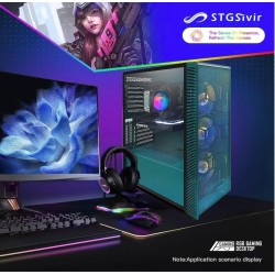 STGsivir PC Gamer Fixe,Ordinateur Gaming,GeForce RTX 3050 6GB GDDR6,Core i7 up to 3.9Ghz,16Go,1To SSD,WiFi 6,BT5.0,Ventilateur R