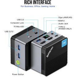 GMKtec N97 Mini PC Windows 11 ro(Beat N150/N100/N95) Mini Computer G5, Intel Alder Lake N97 12th(up to 3.60GHz) 12GB DDR5 256GB 