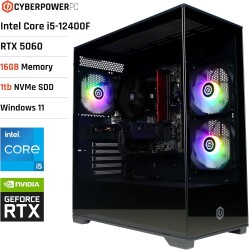 Cyberpowerpc wyvern gaming pc - intel core i5-12400f, nvidia rtx 5060 8gb, 16gb ram, 1tb nvme ssd, 650w 80+ psu, wi-fi, windows 