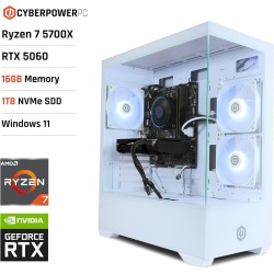 Cyberpowerpc wyvern gaming pc - amd ryzen 7 5700x, nvidia rtx 5060 8gb, 16gb ram, 1tb nvme ssd, 650w 80+ psu, wi-fi, windows 11,