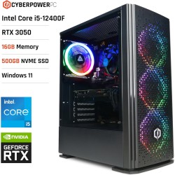 CyberpowerPC Wyvern PC Gamer - Intel Core i5-12400F, Nvidia RTX 3050, RAM 16Go, SSD NVMe 500Go, 650W 80+ PSU, Wi-FI, Windows 11,