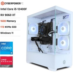 Cyberpowerpc wyvern gaming pc - intel core i5-12400f, amd radeon rx 9060 xt 8gb, 16gb ram, 1tb nvme ssd, 650w 80+ psu, wi-fi, wi