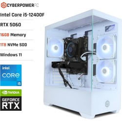 Cyberpowerpc wyvern gaming pc - intel core i5-12400f, nvidia rtx 5060 8gb, 16gb ram, 1tb nvme ssd, 650w 80+ psu, wi-fi, windows 