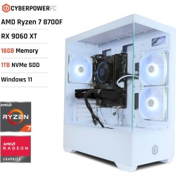 Cyberpowerpc wyvern gaming pc - amd ryzen 7 8700f, amd radeon rx 9060 xt 8gb, 16gb ram, 1tb nvme ssd, 650w 80+ psu, wi-fi, windo