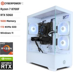 Cyberpowerpc wyvern gaming pc - amd ryzen 7 8700f, nvidia rtx 5060 8gb, 16gb ram, 1tb nvme ssd, 650w 80+ psu, wi-fi, windows 11,
