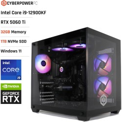 CyberpowerPC Luxe PC Gamer - Intel Core i9-12900KF, Nvidia RTX 5060 Ti 8GB, RAM 32Go, SSD NVMe 1To, 750W 80+ PSU, Wi-FI, Refroid