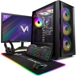 VIBOX I-20 PC Gamer Complet • 22" Écran • AMD Ryzen 3 3200G 4,0 GHz • Radeon Vega 8 • 16 Go RAM • 500 Go NVMe M.2 SSD • Windows 