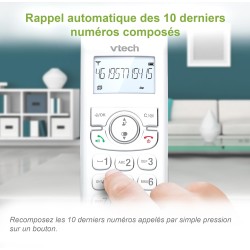 VTech CS1500 Téléphone sans Fil DECT à Double Charge avec Blocage d'appel, Identification de l'appelant/Appel en Attente, Haut-P