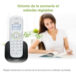 VTech CS1500 Téléphone sans Fil DECT à Double Charge avec Blocage d'appel, Identification de l'appelant/Appel en Attente, Haut-P