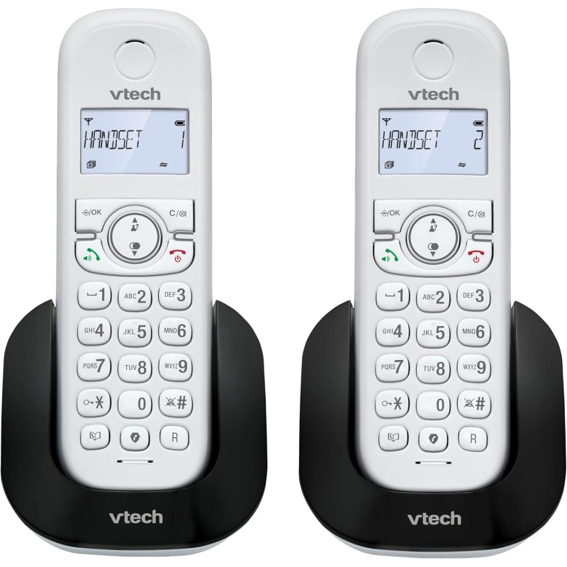 VTech CS1501 Téléphone sans Fil DECT à Deux combinés avec Blocage d'appel, Identification de l'appelant/Appel en Attente, Haut-P