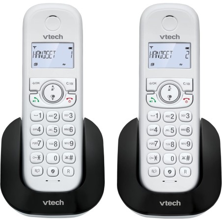 VTech CS1501 Téléphone sans Fil DECT à Deux combinés avec Blocage d'appel, Identification de l'appelant/Appel en Attente, Haut-P