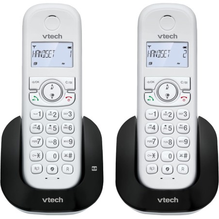 VTech CS1551 Téléphone sans Fil DECT à 2 combinés avec Chargeur, répondeur, Blocage d'appel, Identification de l'appelant/Appel 