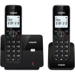 VTECH CS2001 Téléphone sans Fil DECT à 2 combinés pour la Maison avec bloqueur d'appels indésirables, Longue portée fiable jusqu