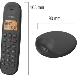 Logicom ILOA 150 Téléphone Fixe sans Fil sans Répondeur - Solo - Téléphones analogiques et dect - Noir