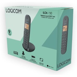 Logicom ILOA 150 Téléphone Fixe sans Fil sans Répondeur - Solo - Téléphones analogiques et dect - Noir