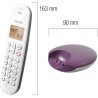 Logicom ILOA 150 Téléphone Fixe sans Fil sans Répondeur - Solo - Téléphones analogiques et dect - Aubergine