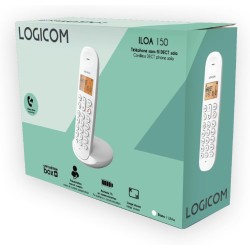 Logicom ILOA 150 Téléphone Fixe sans Fil sans Répondeur - Solo - Téléphones analogiques et dect - Blanc