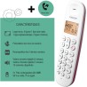Logicom ILOA 150 Téléphone Fixe sans Fil sans Répondeur - Solo - Téléphones analogiques et dect - Framboise
