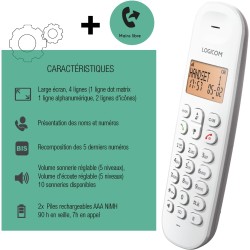 Logicom ILOA 150 Téléphone Fixe sans Fil sans Répondeur - Solo - Téléphones analogiques et dect - Taupe