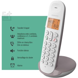 Logicom ILOA 150 Téléphone Fixe sans Fil sans Répondeur - Solo - Téléphones analogiques et dect - Taupe