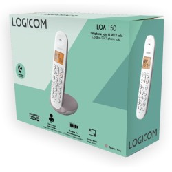 Logicom ILOA 150 Téléphone Fixe sans Fil sans Répondeur - Solo - Téléphones analogiques et dect - Taupe