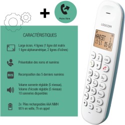Logicom ILOA 150 Téléphone Fixe sans Fil sans Répondeur - Solo - Téléphones analogiques et dect - Turquoise