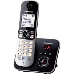 Panasonic cordless phone kx-tg6821, single, argent, with answering machine