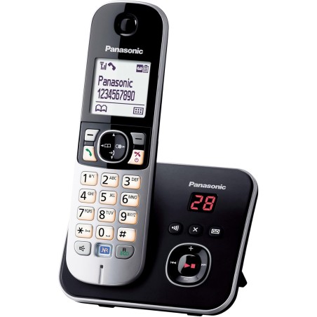 Panasonic cordless phone kx-tg6821, single, argent, with answering machine