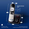 Panasonic cordless phone kx-tg6821, single, argent, with answering machine