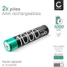 CELLONIC 2X AAA Batterie Téléphone Fixe 2X AAA 1000mAh – Compatible avec Siemens Gigaset A400, A415, C430, CL660, S810 – NiMH Re