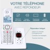 ALCATEL F530 Voice Duo - Téléphone Fixe Sans Fil DECT Avec Répondeur - Grand Écran Rétroéclairé - Mains Libres - Fonction Blocag