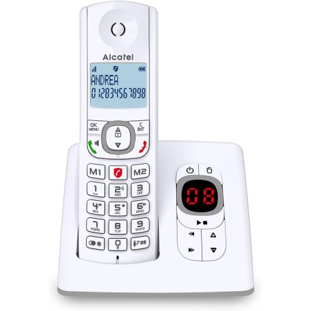ALCATEL F530 Voice - Téléphone Fixe Sans Fil DECT Avec Répondeur - Grand Écran Rétroéclairé - Mains Libres - Fonction Blocage De