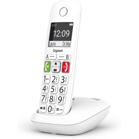Gigaset E290 - téléphone sans fil pour seniors avec de larges touches, touches d'accès direct pour les numéros importants, fonct