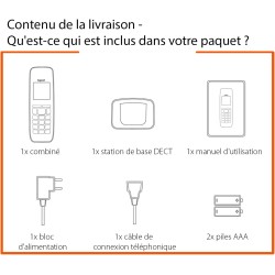 Gigaset E290 - téléphone sans fil pour seniors avec de larges touches, touches d'accès direct pour les numéros importants, fonct