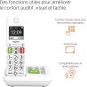 Gigaset E290A - Téléphone fixe sans fil blanc avec répondeur intégré - grand écran rétroéclairé - larges touches - fonction bloc