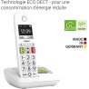 Gigaset E290A - Téléphone fixe sans fil blanc avec répondeur intégré - grand écran rétroéclairé - larges touches - fonction bloc