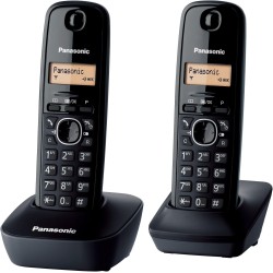 Panasonic KX-TG1612FRH Téléphone Numérique Sans Fil, Base et 2 Combinés, Identification de l'Appelant, Batterie Longue Durée, LC