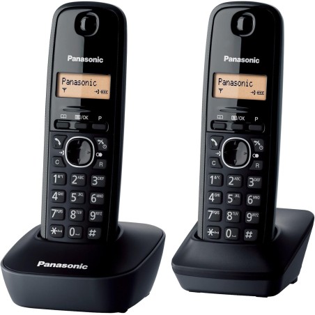 Panasonic KX-TG1612FRH Téléphone Numérique Sans Fil, Base et 2 Combinés, Identification de l'Appelant, Batterie Longue Durée, LC