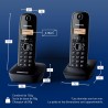 Panasonic KX-TG1612FRH Téléphone Numérique Sans Fil, Base et 2 Combinés, Identification de l'Appelant, Batterie Longue Durée, LC