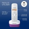 Panasonic KX-TG1611FRF Téléphone Numérique Sans Fil, Base et Combiné, Identification de l'Appelant, Batterie Longue Durée, LCD, 