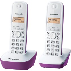 Panasonic KX-TG1612FRF Téléphone Duo sans fil DECT sans répondeur Pourpre [Version Française]